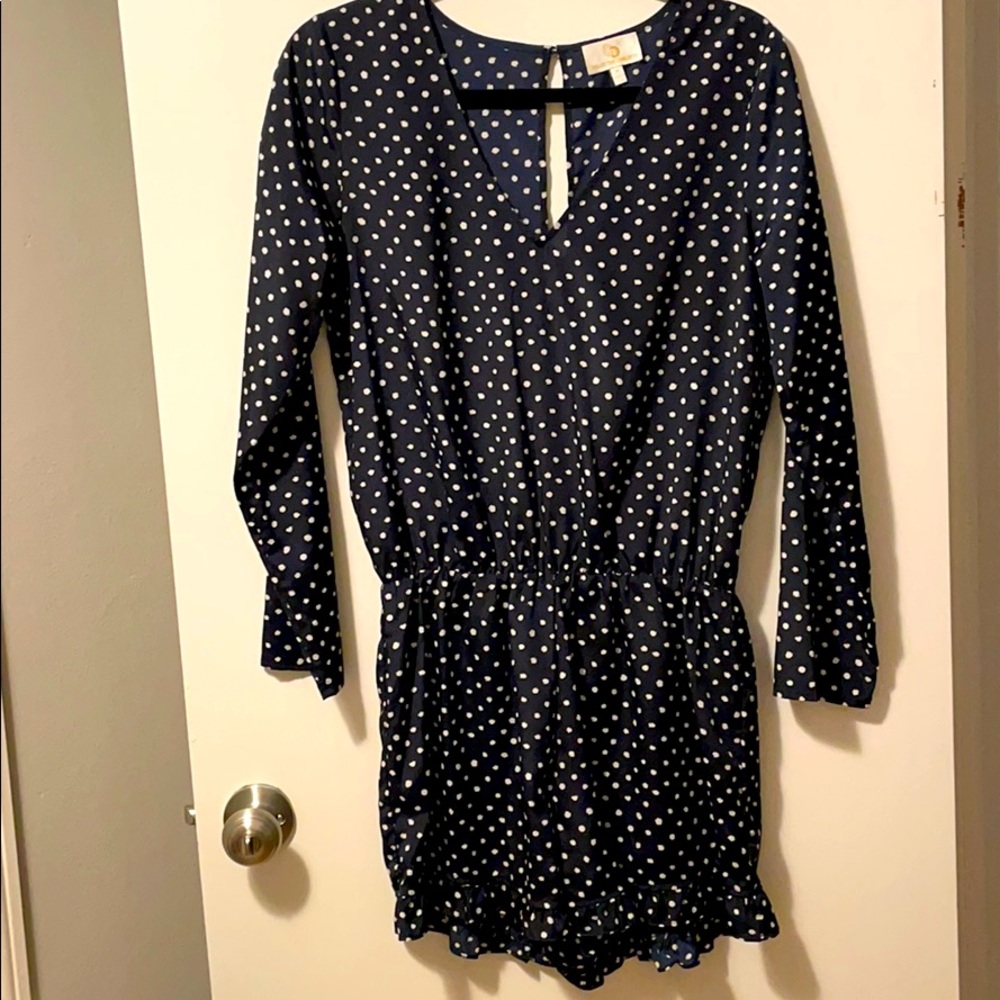 Polka Dot Long Sleeve Romper
